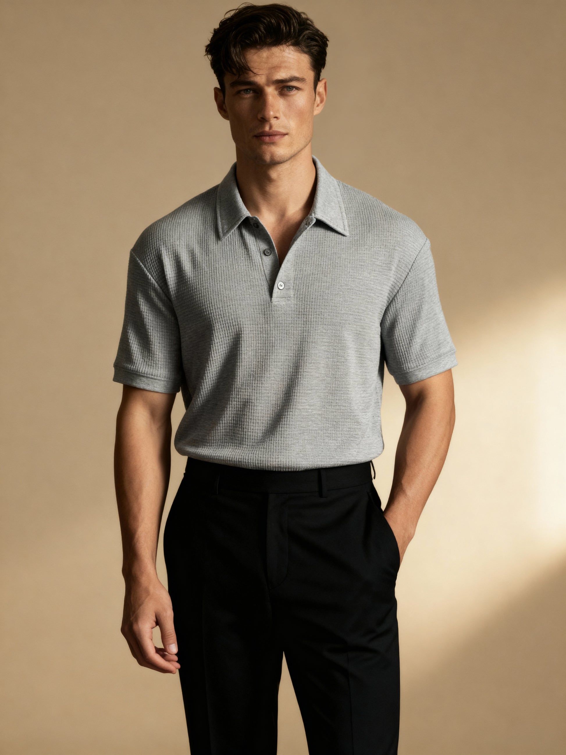 The Riviera Waffle Polo T-shirt