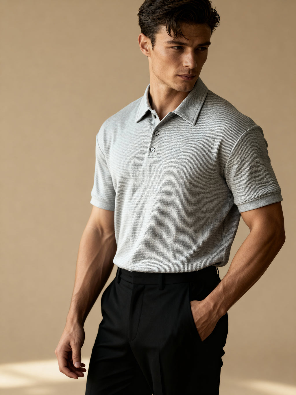 The Riviera Waffle Polo T-shirt