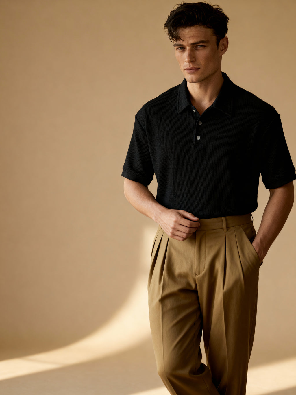 The Riviera Waffle Polo T-shirt