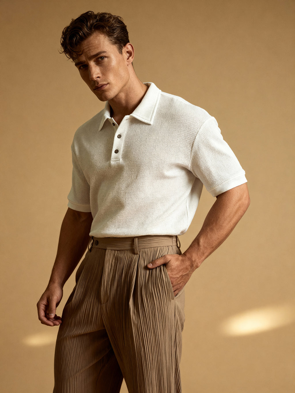 The Riviera Waffle Polo T-shirt