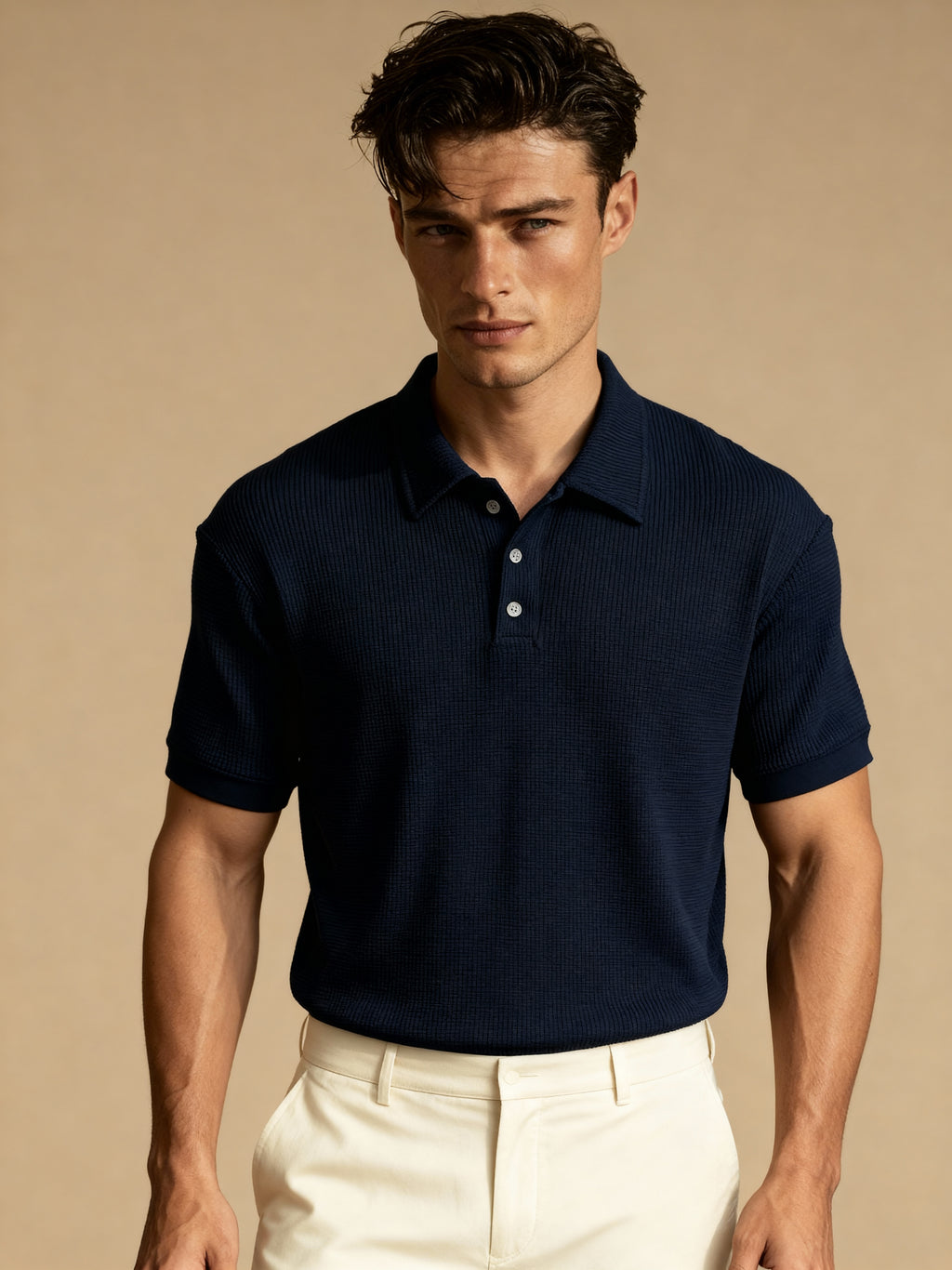 The Riviera Waffle Polo T-shirt