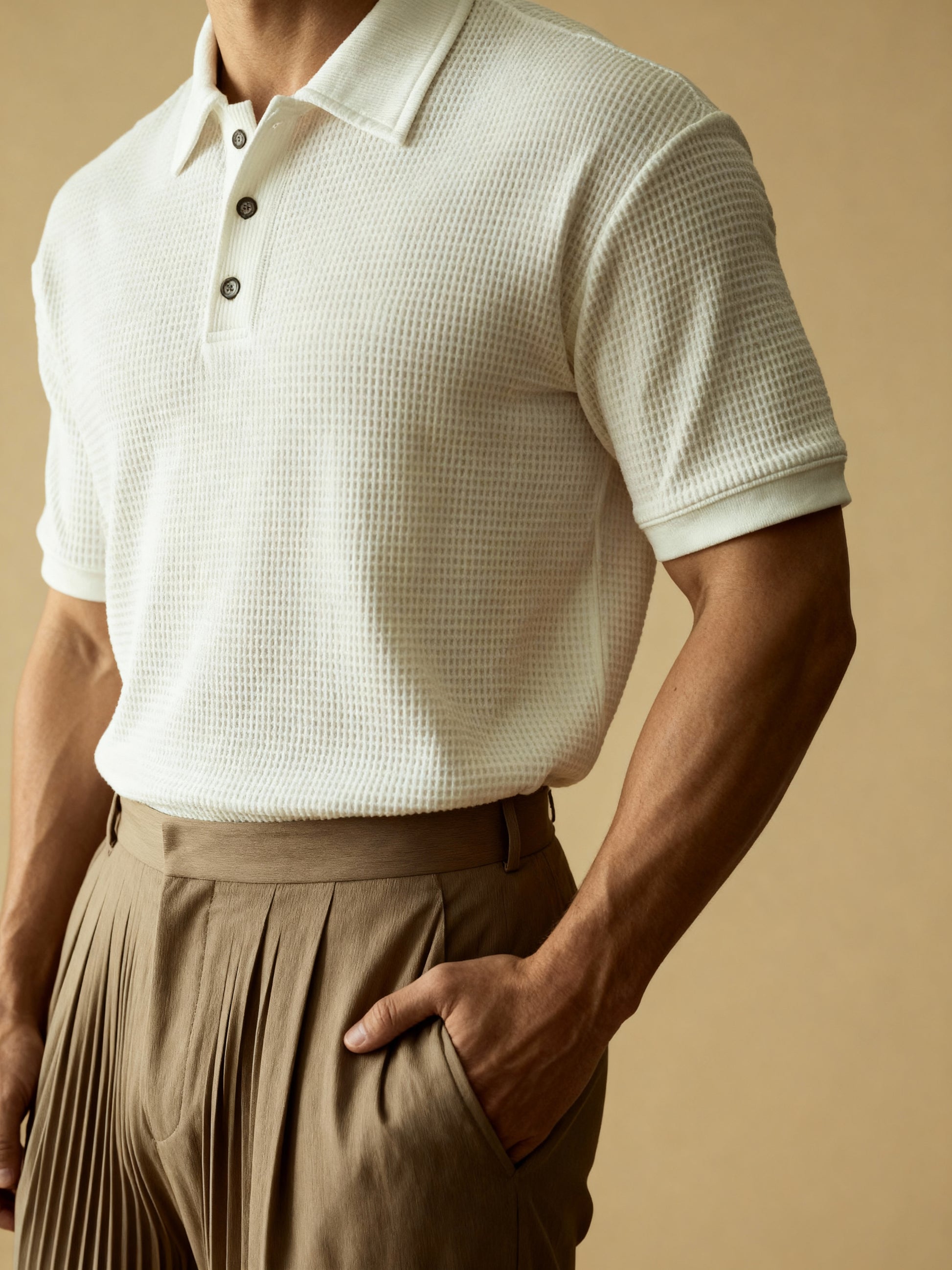 The Riviera Waffle Polo T-shirt