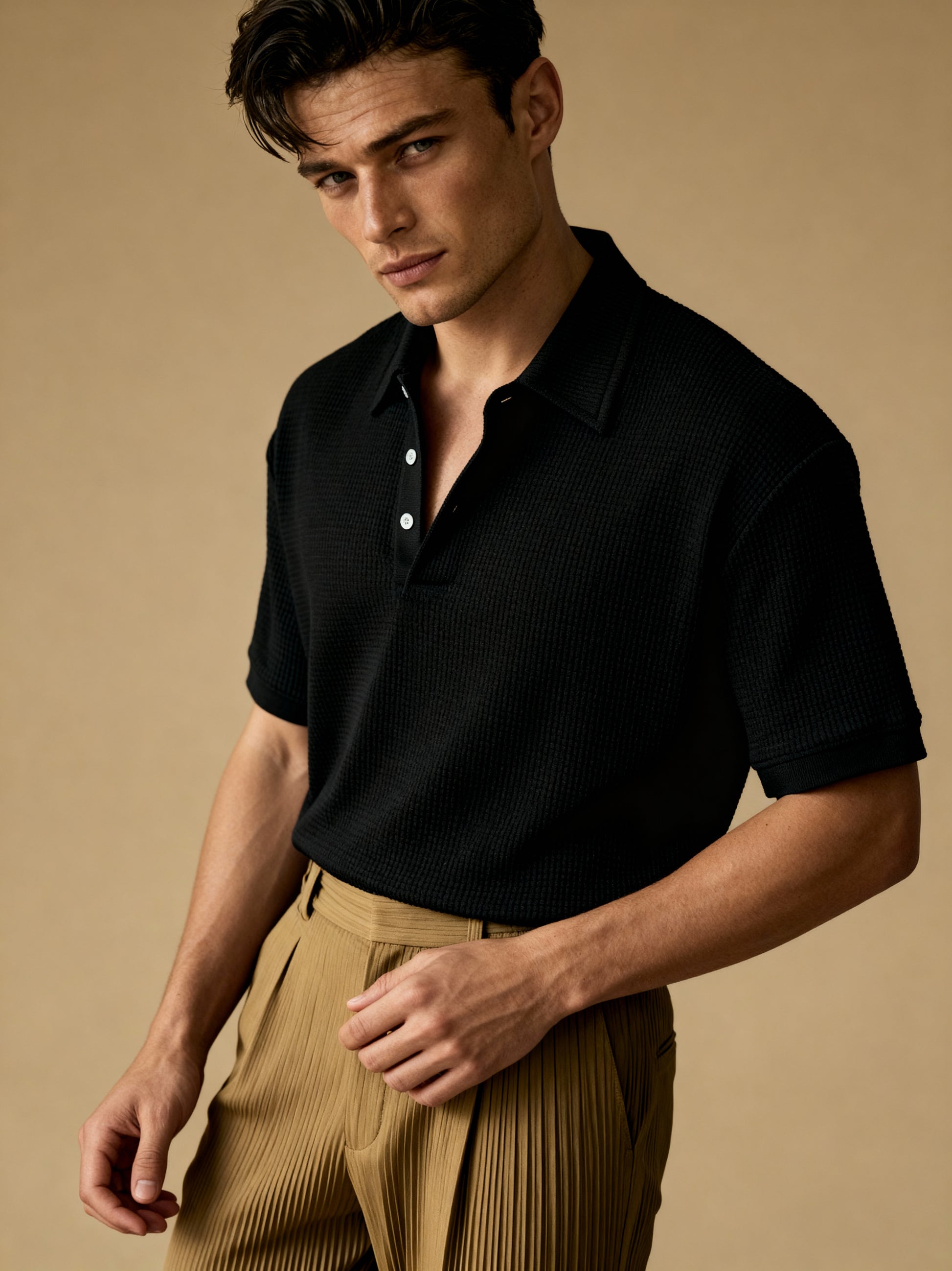 The Riviera Waffle Polo T-shirt