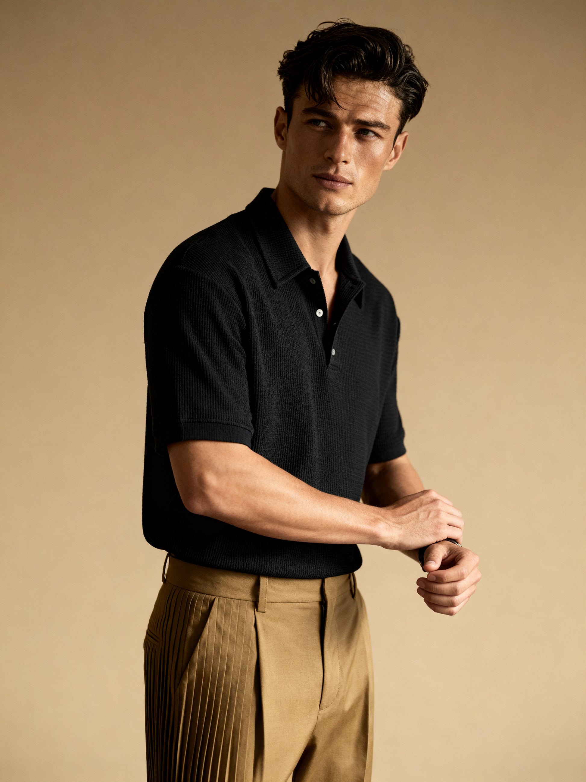 The Riviera Waffle Polo T-shirt